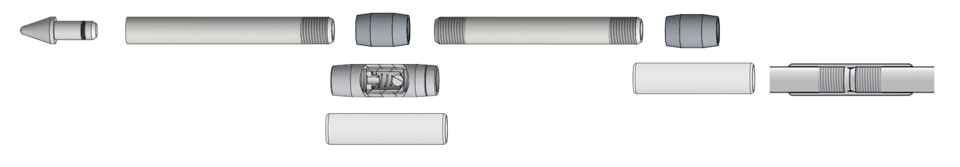 Rammverpresslanze mit verlorener Spitze Rammverpresslanze mit verlorener Spitze